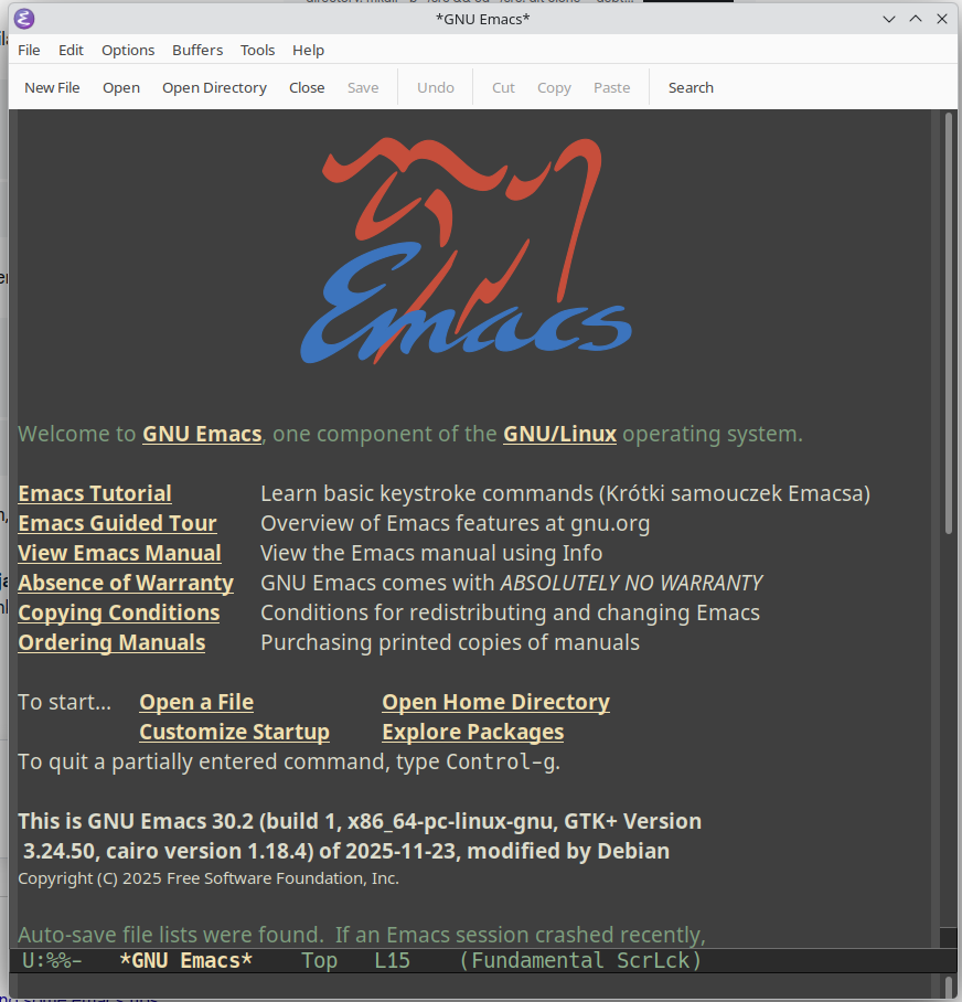 Emacs main window