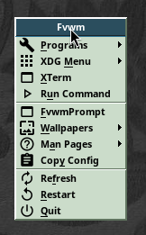 Default menu
