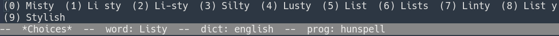 Spellcheck (hunspell)